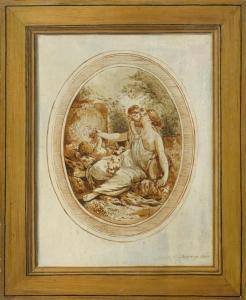 DESGRANGE Charles 1821,Venus hands grapes to a putto,1849,Galerie Koller CH 2011-03-28