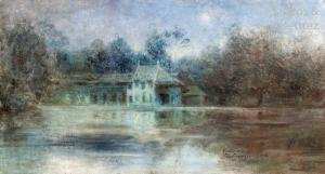 DESGRANGES Guillaume,La maison au bord du lac à l\’orée de la forêt,1912,Gros-Delettrez 2020-06-09