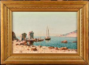 DESHAYES Eugène 1828-1890,Bord de mer en algérie,1903,Osenat FR 2024-04-07