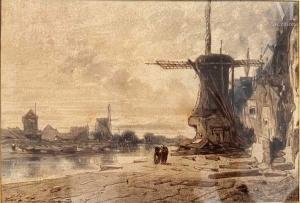 DESHAYES Eugène 1828-1890,Paysage au moulin,Millon & Associés FR 2024-01-25