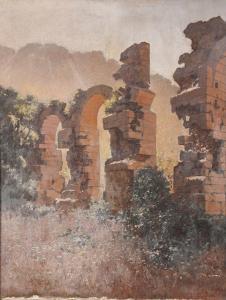 DESHAYES Eugène 1828-1890,Rayons de soleil sur des ruines,Rossini FR 2024-04-09