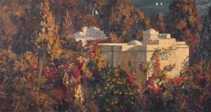 DESHAYES Eugene Francois A. 1868-1939,Alger, Villa dans un jardin fleuri,De Maigret FR 2023-07-07