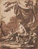 DESHAYS DE COLLEVILLE Jean Baptiste 1729-1765,DIANE AU BAIN ENTOURÉE DE NYMPHES VERSO ÉTU,Sotheby's 2017-03-30