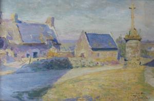 DESHAYS Raymond 1900,Hameau en Bretagne près du calvaire,1917,Ruellan FR 2017-07-26