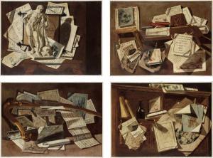 DESIO Luigi,Trompe-l\’oeil con carteggi, libri e sculture,Cambi IT 2023-11-30