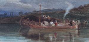 DESIRE HEROULT ANTOINE 1802-1853,Figures on a barge,Mallams GB 2011-03-09
