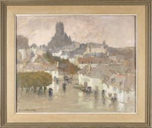 DESIRE LUCAS Louis Marie 1869-1949,Vue de Quimperlé, la ville haute,Adjug'art FR 2023-07-08