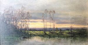 DESMARQUAIS Charles Hippolyte 1823-1910,Coucher de soleil sur l'étang,Etienne de Baecque 2024-01-25