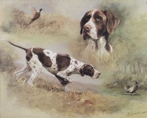 Desmond Snee,Study of a Pointer with Pheasants,Adams IE 2009-10-14
