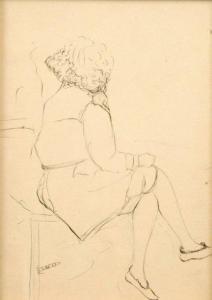 DESNOS Ferdinand 1901-1958,Femme assise de profil,Ader FR 2009-11-18