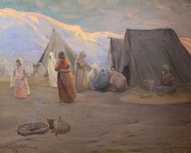 DESPARMET FITZGERALD Xavier,Repas au campement, Sahara,1896,Saint Germain en Laye encheres-F. Laurent 2021-10-23