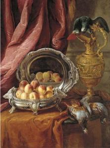 DESPORTES Alexandre Francois 1661-1743,Peaches in a silver-footed bowl, a sil,1733 circa,Christie's 2006-07-06