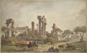 DESPREZ Louis Jean,Paysans devant le temple de Junon à Agrigente en S,Christie's 2024-03-20