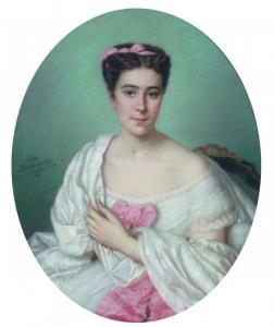 DESRIVIERES Elisa 1818-1891,Portrait de jeune femme,1867,Tradart Deauville FR 2012-05-27
