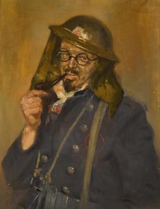 DESSAU Paul Lucien 1909-1999,Portrait of an Auxiliary Fire Serviceman,1943,Sotheby's GB 2023-03-14