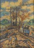DESSENIS Alphonse 1874-1952,La construction de la voie ferrée à Woluwé,1947,Horta BE 2012-06-18