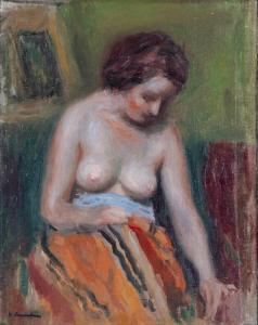 DESSOUSLAVY Georges 1898-1952,Femme à la toilette,Dogny Auction CH 2019-03-12