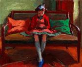 DESSOUSLAVY Georges 1898-1952,La petite lectrice,1971,Zofingen CH 2016-12-10
