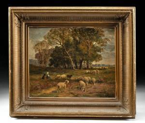 DESVARREUX LARPENTEUR James 1847-1937,Shepherdess & Sheep,Artemis Gallery US 2023-07-21