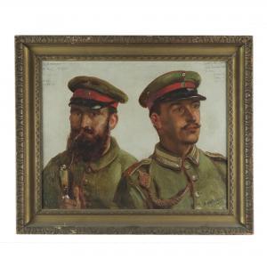 DESVARREUX Raymond,Ritratto di due militari,1915,Bolli&Romiti Casa d'Aste in Roma 2023-02-07