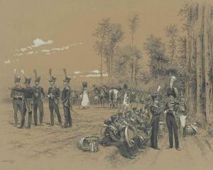 DETAILLE Edouard Jean Baptiste 1848-1912,French soldiers at rest,1885,Christie's GB 2014-12-03