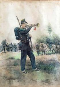DETAILLE Edouard Jean Baptiste 1848-1912,Militaire au clairon,1885,Osenat FR 2019-02-24