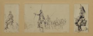 DETAILLE Edouard Jean Baptiste,Wojsko - trzy rysunki we wspólnej oprawie,1884,Rempex 2023-09-06