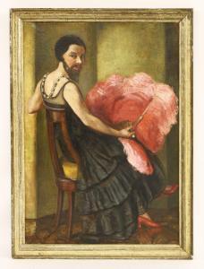 DETROYAT Helene 1899-1951,A BEARDED LADY HOLDING AN OSTRICH FEATHER,Sworders GB 2018-02-13