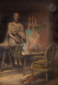 DEULLY Eugène 1860-1933,Vieille femme dans l\’atelier,1890,Ader FR 2023-01-27