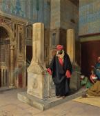DEUTSCH Ludwig 1855-1935,PRAYING IN THE BLUE MOSQUE, CAIRO,1898,Sotheby's GB 2019-10-22