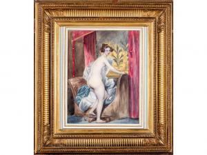 DEVÉRIA Achille Jacques Jean Marie 1800-1857,Femme nue dans un intérieur,Hôtel des ventes d'Avignon 2024-02-10