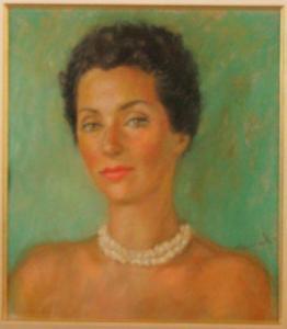 DEVAL Pierre 1897-1993,Portrait de femme au collier de perles,Osenat FR 2011-04-24