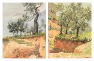 DEVAS Anthony 1911-1958,A Pair of Mediterranean Hillside Scenes,Bonhams GB 2023-07-12