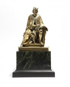 DEVAULX François Théodore 1808-1870,Victorian brass model of King John,Woolley & Wallis 2018-04-11