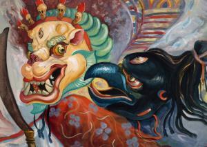 DEVAYANI Krishna 1918-2002,The White Lion of the Snow,1950,Saffronart India IN 2023-12-14