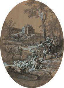 DEVELLY Jean Charles 1783-1849,L'hallali du cerf,Aguttes FR 2017-05-16
