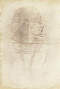 DEVERIA Théodule,Estampage sur papier d'un bas-relief égyptien,Beaussant-Lefèvre 2011-06-08