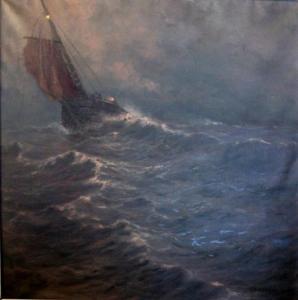 DEVOS Albert Isidore 1868-1950,FISHING BOAT IN HEAVY SEAS; FISHING BOAT AT DUSK,Lawrences 2022-04-06