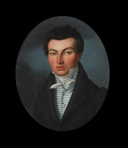 DEVRIENT Wilhelm 1799-1866,Biedermeier Herrenbildnis im Prunkrahmen,Wendl DE 2019-06-20