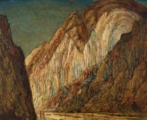 DEWEY Alfred James 1874-1958,Desert canyon interior,John Moran Auctioneers US 2016-07-30