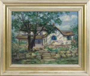DEWITT Jerome P 1895-1940,Landscape with tree and farmhouse,1929,Eldred's US 2019-10-17