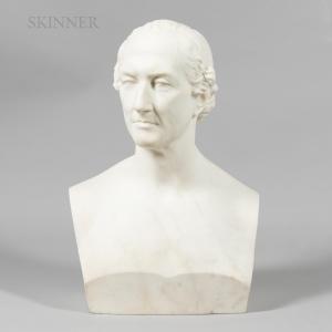 DEXTER HENRY 1806-1876,Bust of Theodore Lyman II,1871,Skinner US 2022-01-28