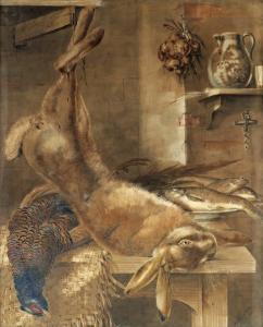 DEXTER William 1818-1860,Still life with hare, pheasant and fish,1851,Woolley & Wallis GB 2019-09-04