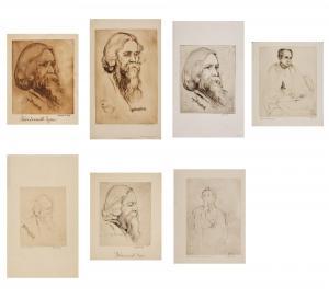 DEY Mukul 1895-1989,Six Portraits of Rabindranath Tagore; Portrait of ,Sotheby's GB 2023-10-24