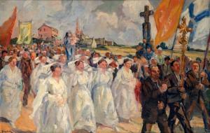 DEYDIER René 1882-1942,Procession en Bretagne,1940,Neret-Minet FR 2018-10-31