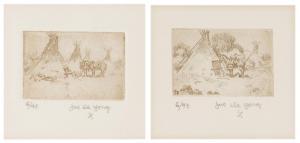 DeYONG Joseph, Joe F 1894-1975,Horses and teepees (two works),John Moran Auctioneers US 2019-10-13