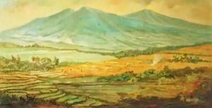 DEZENTJE Ernest 1885-1972,Ricefields And Mountains,Sidharta ID 2023-02-25