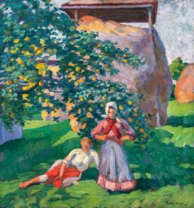 Dezső Tipary 1887-1967,Apple harvest,1912,Nagyhazi galeria HU 2023-12-12
