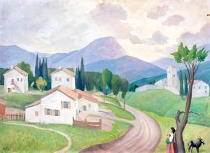 DEZSO Fay 1888-1954,Italian landscape,1936,Nagyhazi galeria HU 2021-02-23