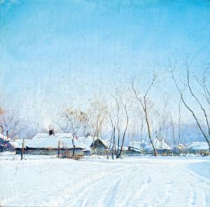 DEZSO Meilinger 1892-1960,Village in winter,1924,Nagyhazi galeria HU 2018-03-06